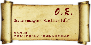 Ostermayer Radiszló névjegykártya